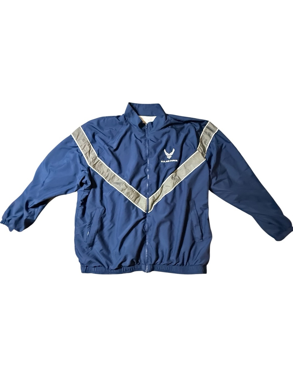 US Air Force PTU Jacket XL Blue Reflective Windbreaker Military PT Uniform